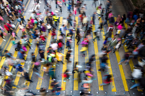 Photography Busy pedestrian crossing at Hong Kong