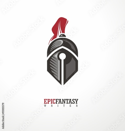 Creative symbol concept with knight and pen