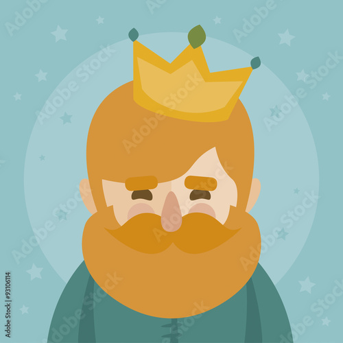 king Caspar. face vectorized on a starry sky. magi