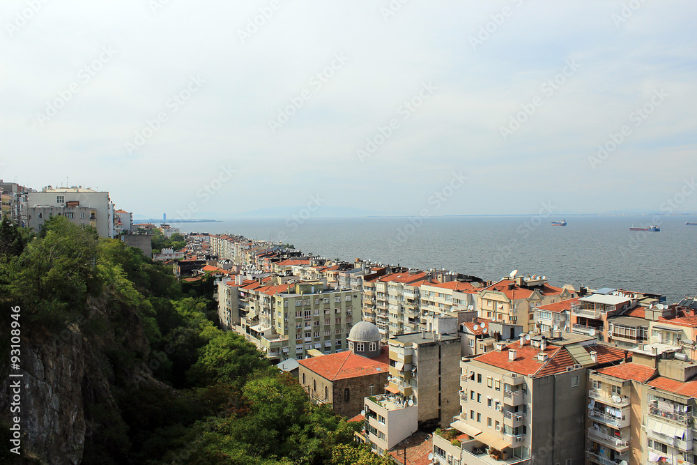 Izmir view is from Historical Elevator (Asansor) in İzmir, Turkey
