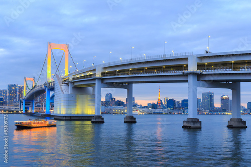 Twilight Tokyo Rainbow bridge in Japan © pigprox