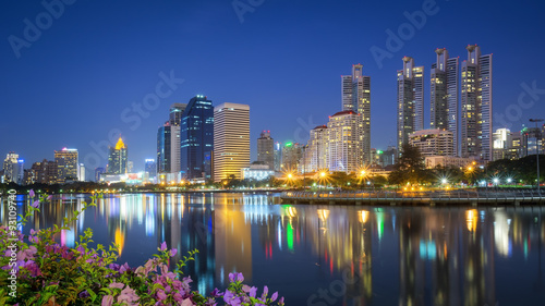 Business center, Bangkok city scape at night © arhendrix