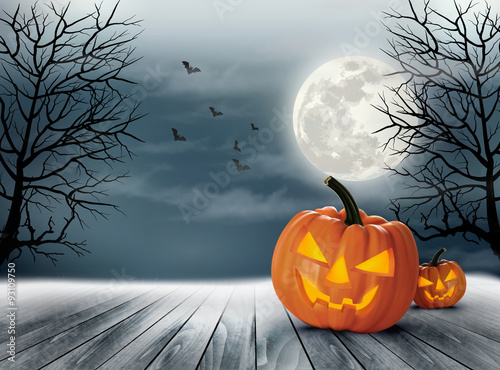 Halloween spooky background. Vector