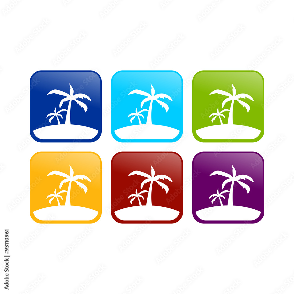 Coconut Trees Land Icons Coconut Trees Land Icons