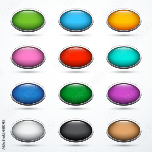 Set of oval buttons