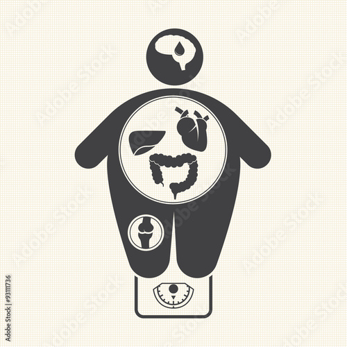 obesity related diseases icons