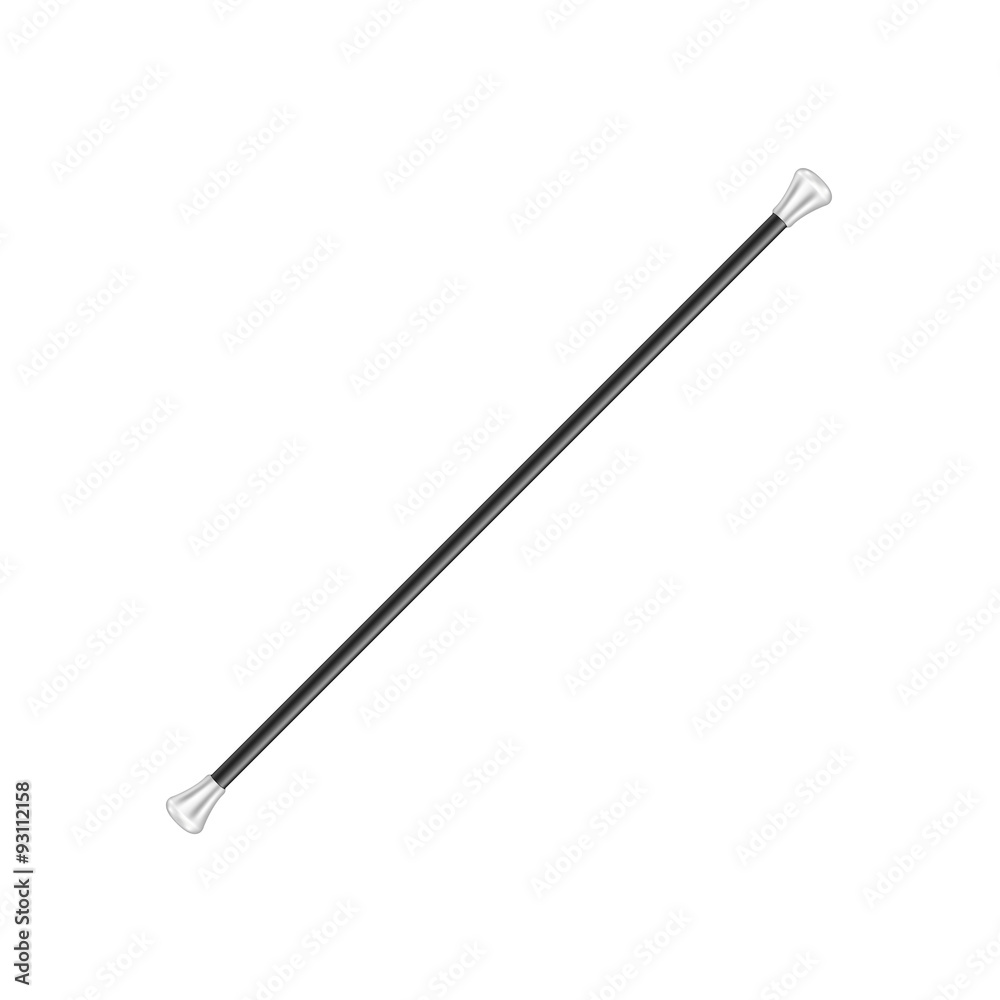 Obraz premium Twirling baton in black and silver design