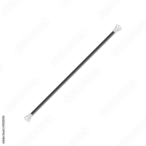 Twirling baton in black and silver design