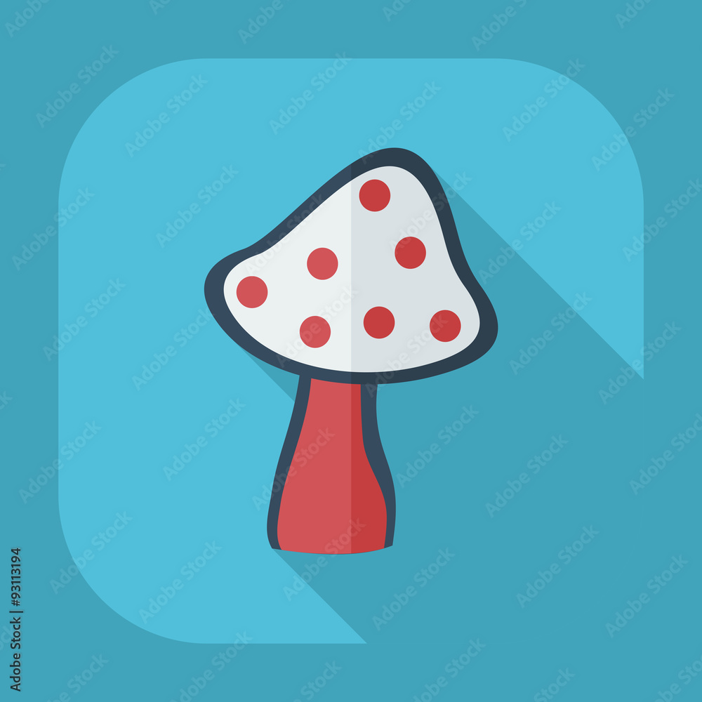 Flat modern design with shadow icons mushroom Flat modern design with shadow icons mushroom
