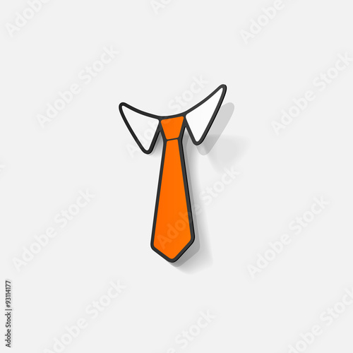 Realistic paper sticker: necktie