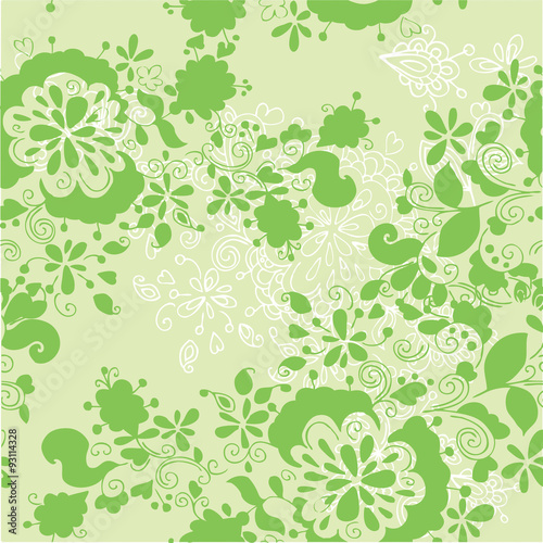 floral green seamless pattern