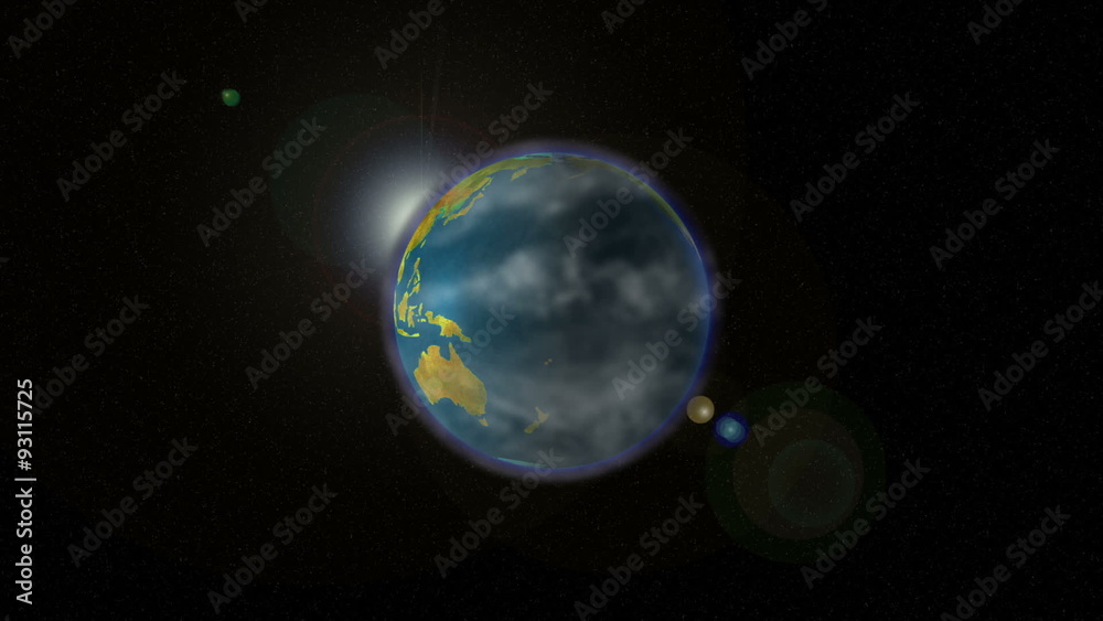 Earth slowly rotating around its axis (loop able) Earth slowly rotating around its axis (loop able)