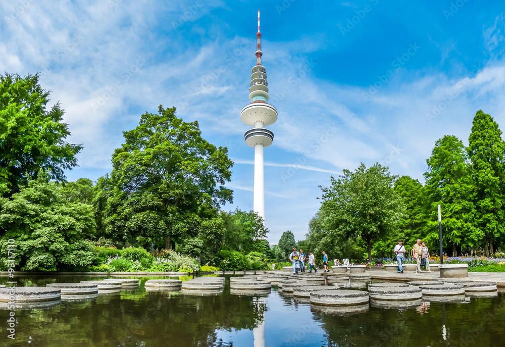 Famous Heinrich-Hertz-Turm, in the city Hamburg, Germany