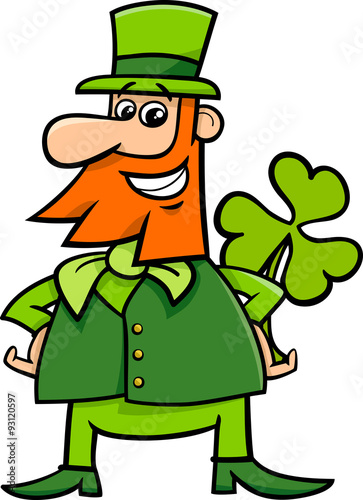 leprechaun and clover cartoon