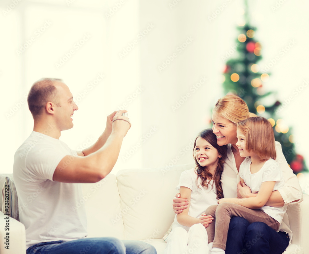 happy family with camera at home happy family with camera at home