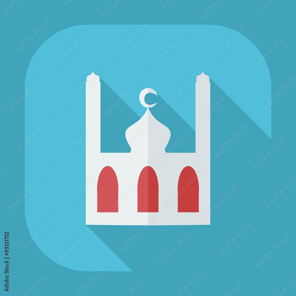 Flat modern design with shadow icons mosque Flat modern design with shadow icons mosque