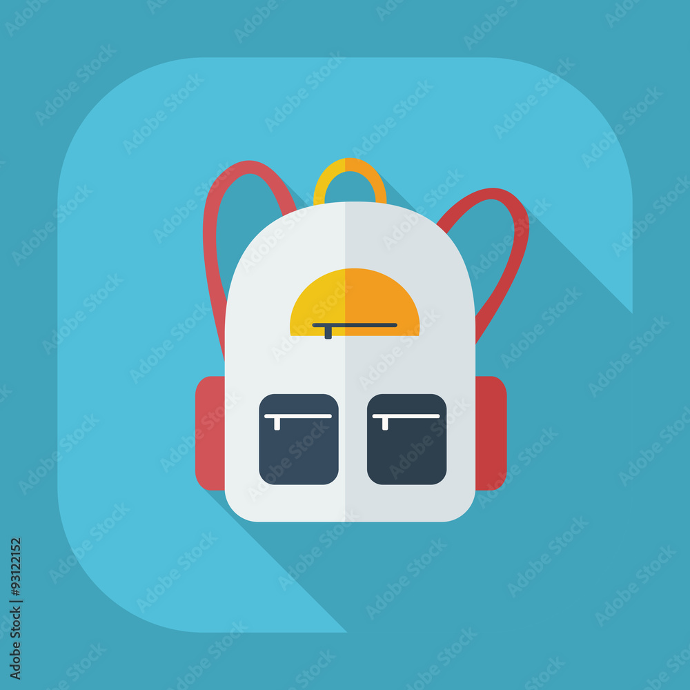 Flat modern design with shadow Icon backpack Flat modern design with shadow Icon backpack
