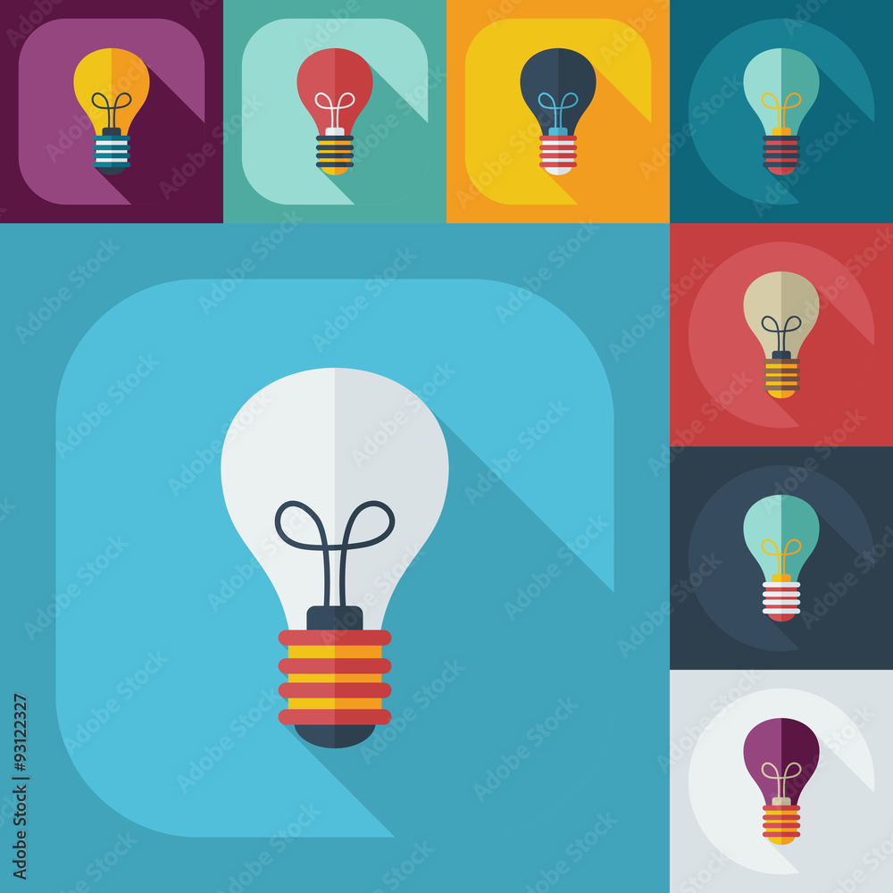 Flat modern design with shadow Icon lightbulb Flat modern design with shadow Icon lightbulb