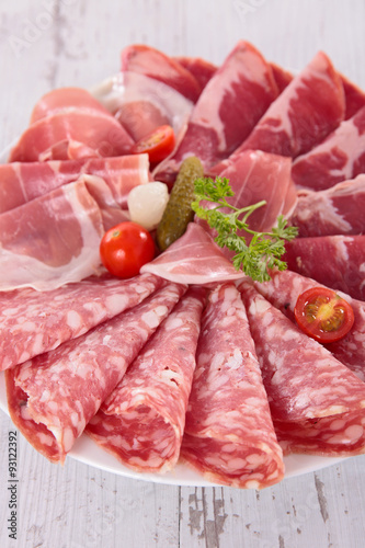 bacon,salami and prosciutto ham