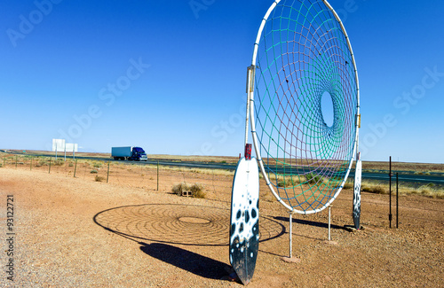 U.S.A. Arizona, Meteor City, Native American symbols in a roadside attrction on the Route 66 photo