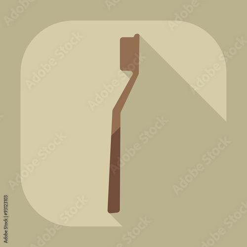Flat modern design with shadow icons tooth brush