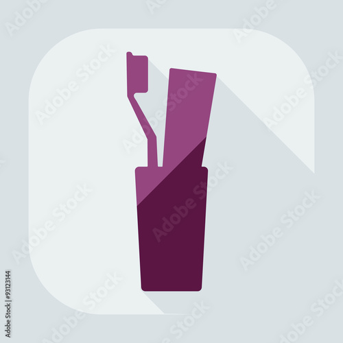 Flat modern design with shadow icons tooth brush