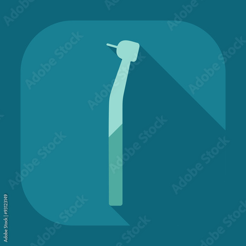 Flat modern design with shadow dentist tool