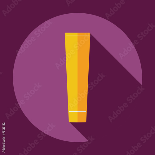 Flat modern design with shadow a tube of toothpaste