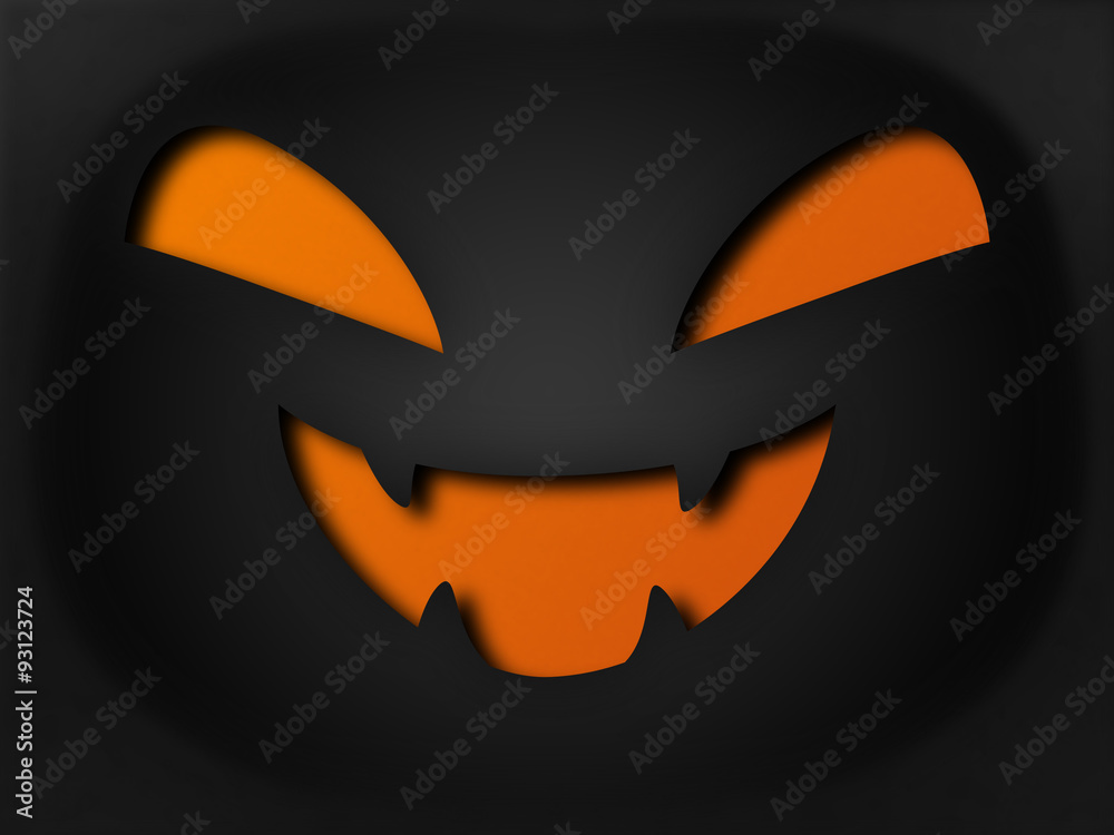 Paper style halloween horrible pumpkin face Paper style halloween horrible pumpkin face