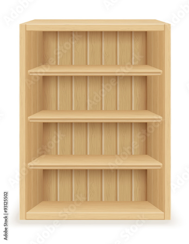 bookshelf furniture made of wood vector illustration