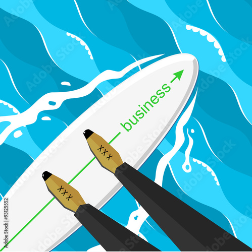 Business illustration 1. Business surfing.