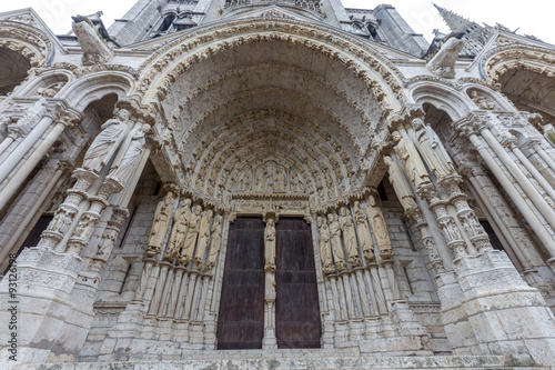 Chartres Cathedral, front entrance timpanum, a world heritage site 