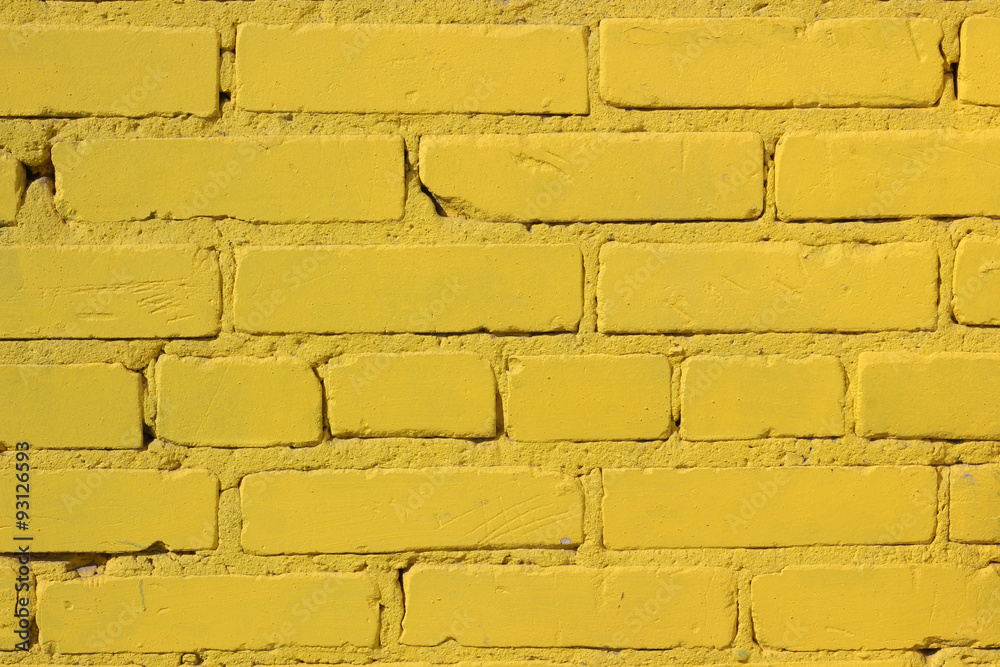 The brickwork texture. Yellow wall The brickwork texture. Yellow wall