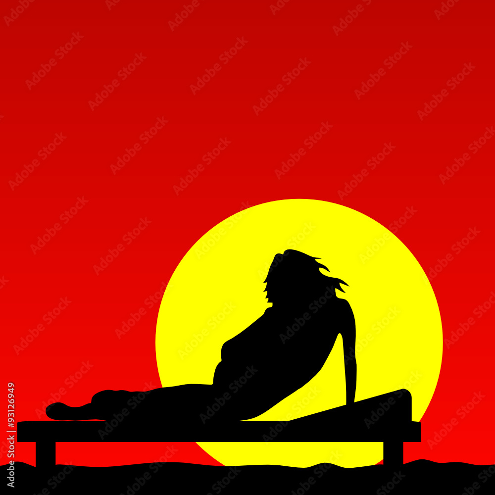woman in the nature vector