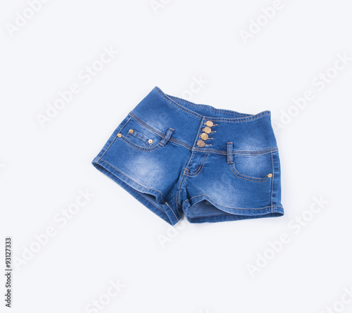 jeans or jeans shorts isolated on white background.