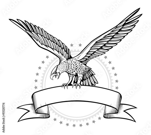 Spread wing eagle banner