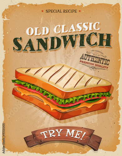 Grunge And Vintage Sandwich Poster