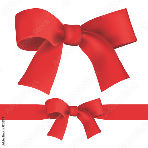 Red Ribbon - Bow.
Hand drawn vector illustration of a red ribbon tied into a bow. Design element for Holiday designs, on white background.