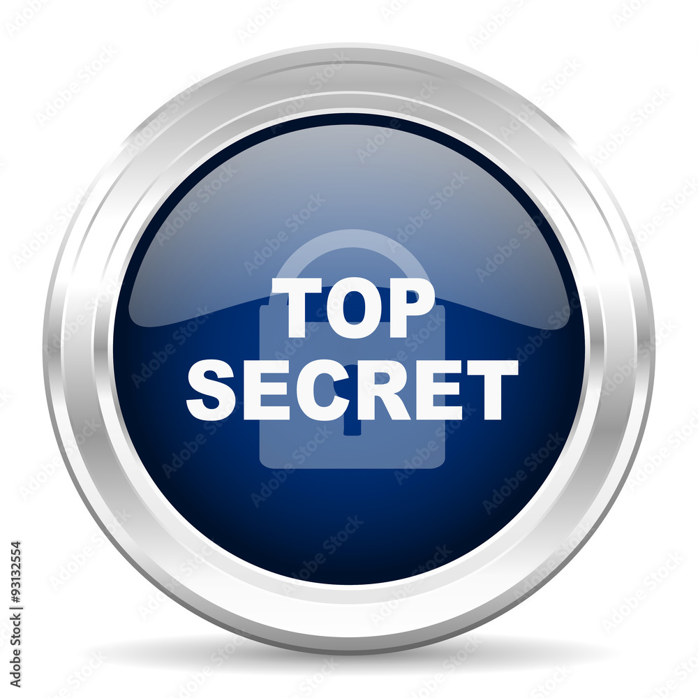 top seret cirle glossy dark blue web icon on white background top seret cirle glossy dark blue web icon on white background