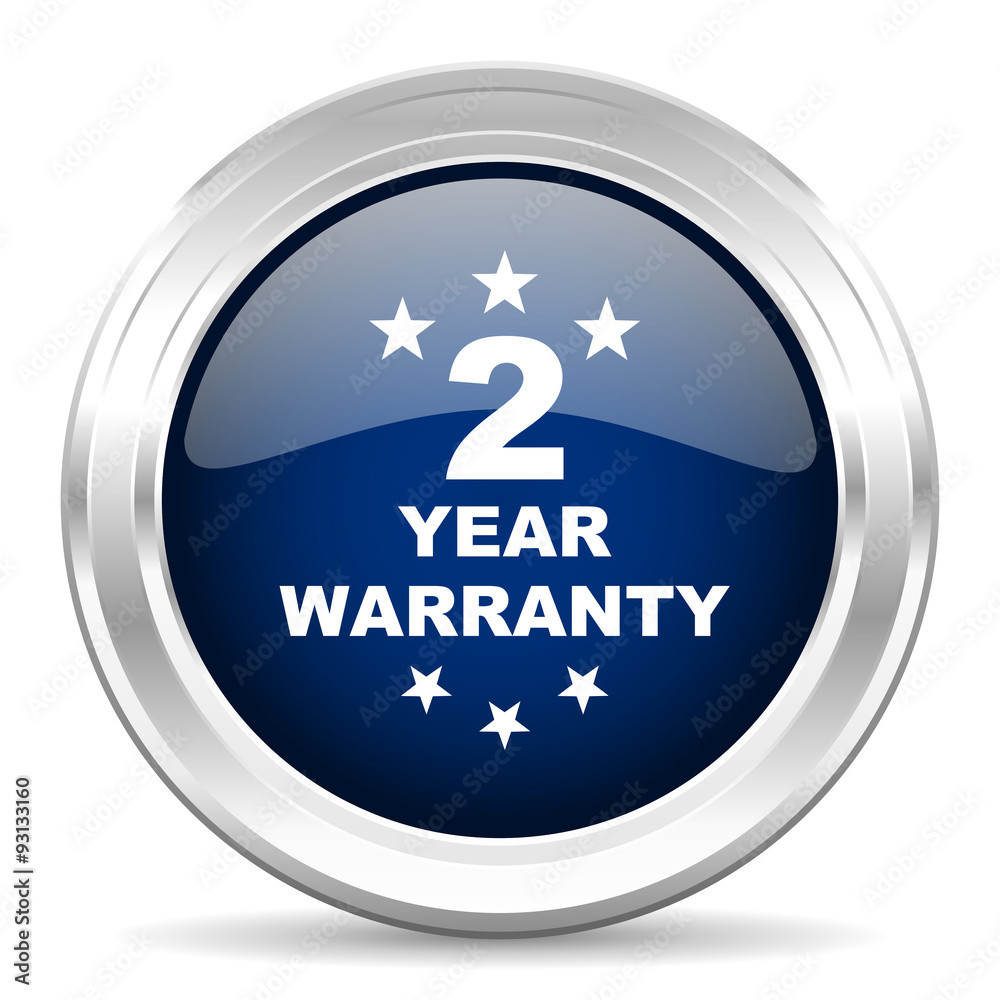 warranty guarantee 2 year cirle glossy dark blue web icon on white background warranty guarantee 2 year cirle glossy dark blue web icon on white background