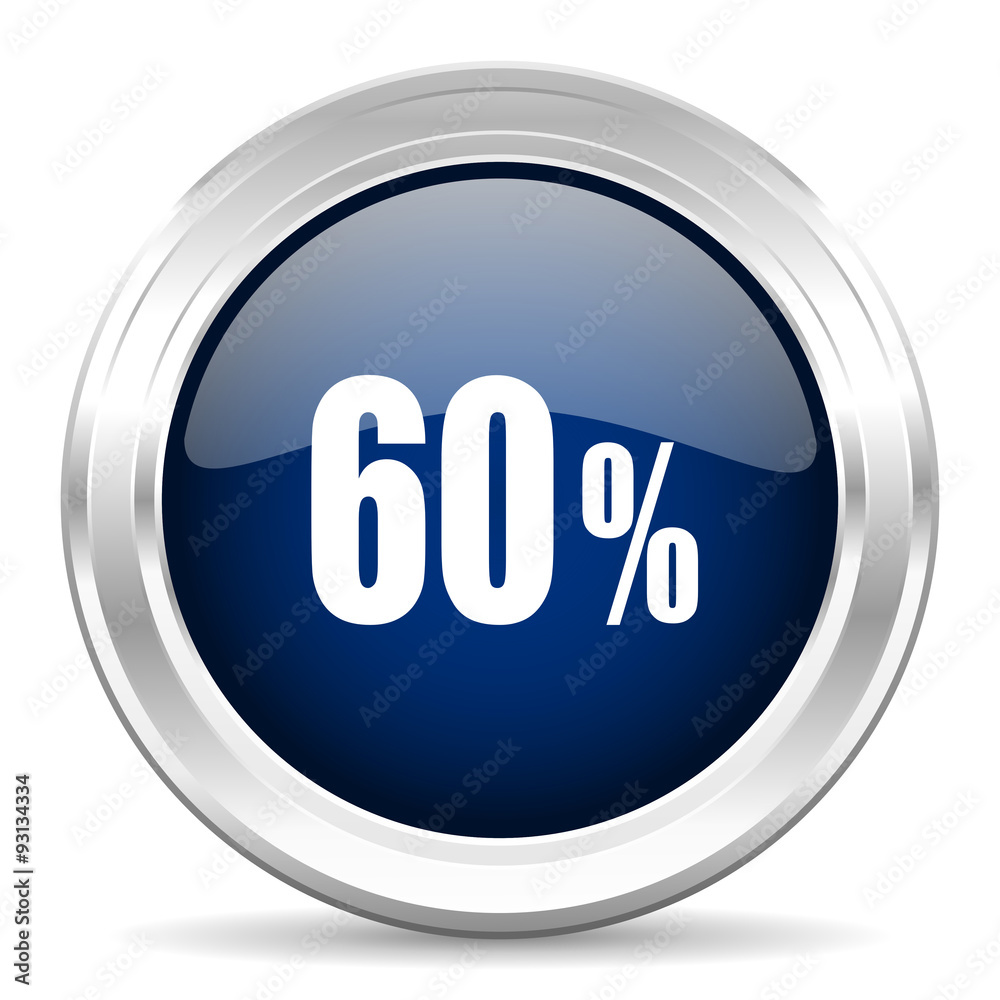 60 percent cirle glossy dark blue web icon on white background 60 percent cirle glossy dark blue web icon on white background