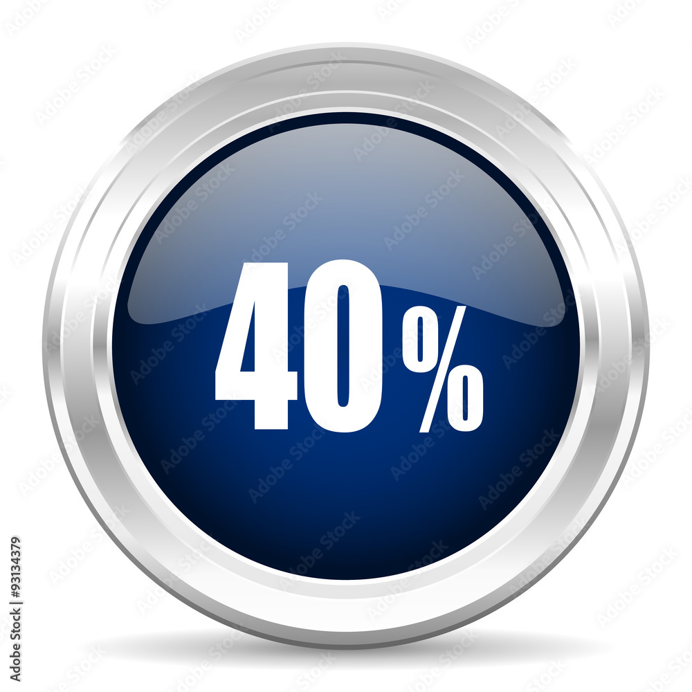 40 percent cirle glossy dark blue web icon on white background 40 percent cirle glossy dark blue web icon on white background