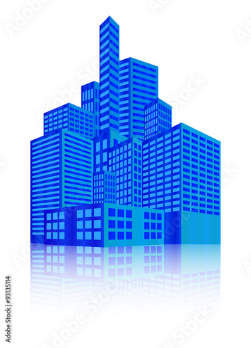 Image of modern building  Urban cityscape  City Lights  metropolis. Vector illustration isolated on white background.