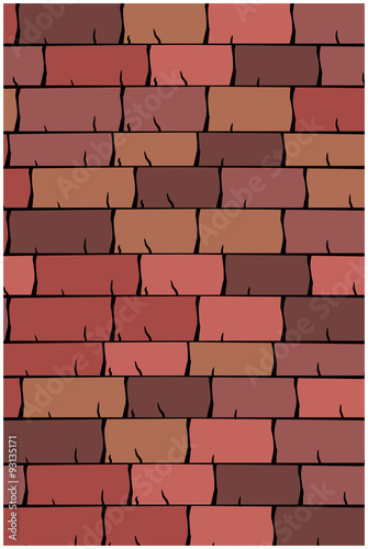 Vector texture illustration of Seamless red clay roof tiles, slate.