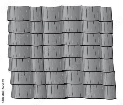 Vector texture illustration of grey  clay roof tiles, slate.