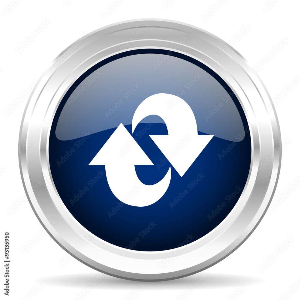 rotation cirle glossy dark blue web icon on white background rotation cirle glossy dark blue web icon on white background