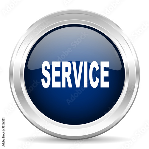 service cirle glossy dark blue web icon on white background