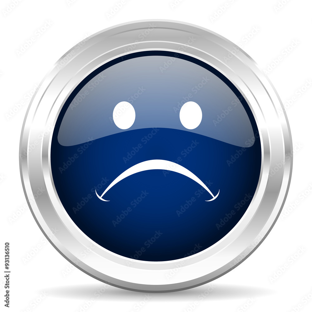 cry cirle glossy dark blue web icon on white background cry cirle glossy dark blue web icon on white background