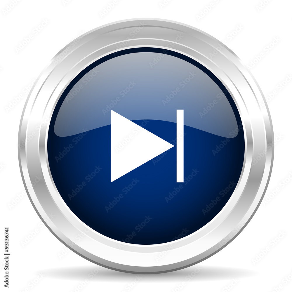 next cirle glossy dark blue web icon on white background next cirle glossy dark blue web icon on white background