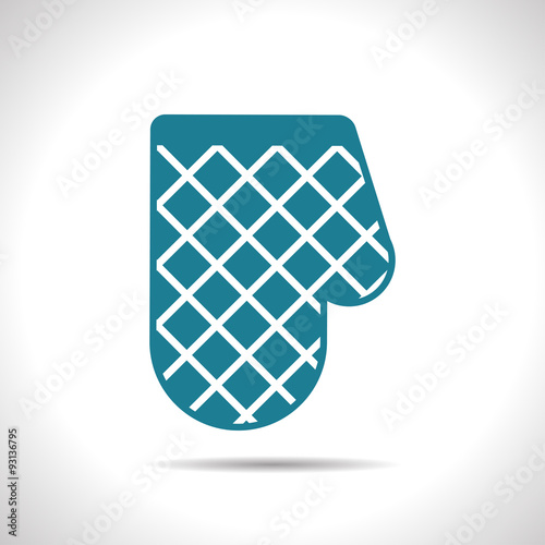 Vector retro flat kitchen glove and potholder 